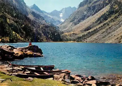 Navigation sailing vessels & boats themed postcard Cauterets Hautes Pyrenees rowboat