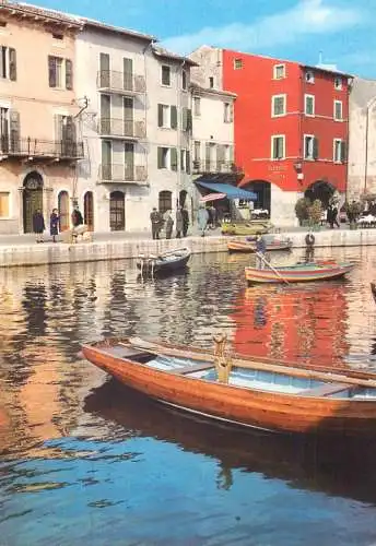 Navigation sailing vessels & boats themed postcard Lazise on the lake of Garda