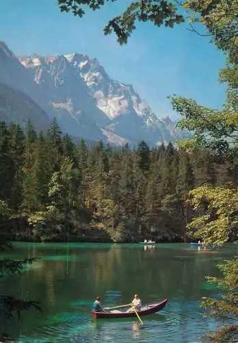 Navigation sailing vessels & boats themed postcard Badersee mit Zugspitze
