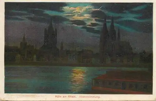 Germany Koln am Rhein Abendstimmung
