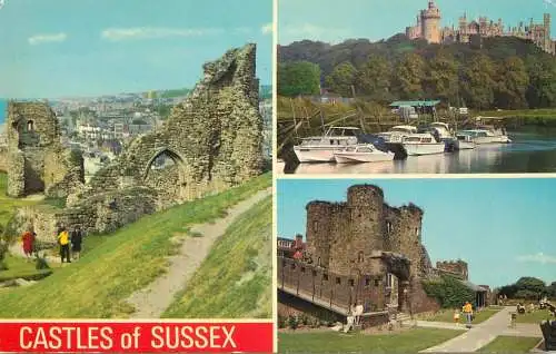 Navigation sailing vessels & boats themed postcard Sussex castle