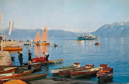 Navigation sailing vessels & boats themed postcard Lausanne Ouchy