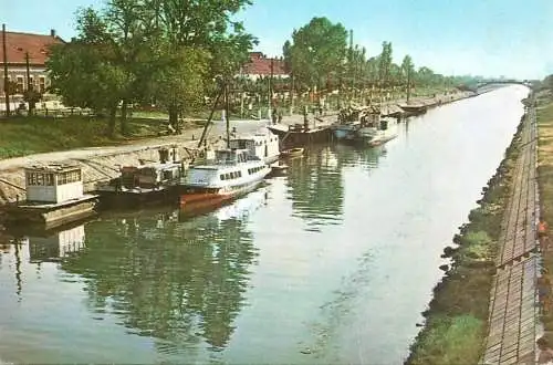 Navigation sailing vessels & boats themed postcard Romania Timisoara Bega canal