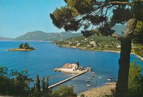 Navigation sailing vessels & boats themed postcard Greece Corfu Pondiconissi