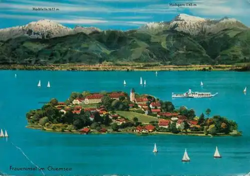 Navigation sailing vessels & boats themed postcard Fraueninsel im Chiemsee