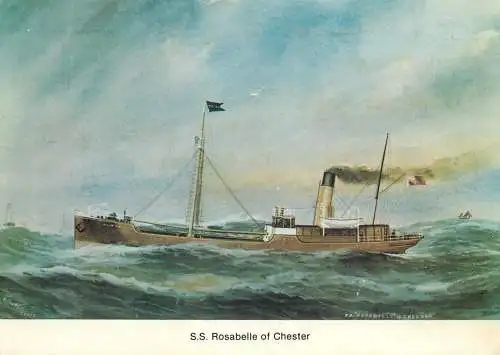 Navigation sailing vessels & boats themed postcard S.S. Rosabelle of Chester