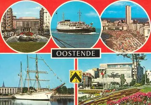 Navigation sailing vessels & boats themed postcard Oostende ocean lner beach scooner