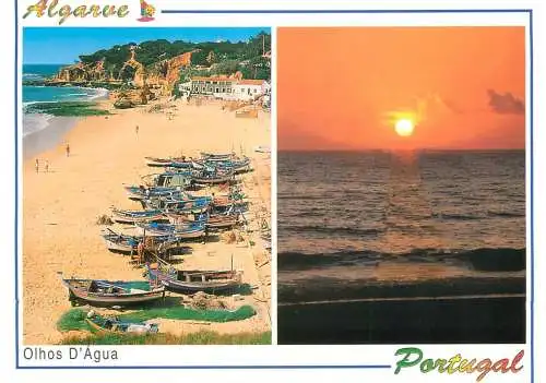 Navigation sailing vessels & boats themed postcard Portugal Algarve fishing boats on beach