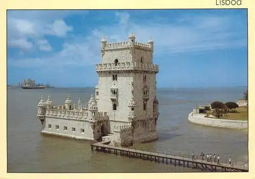 Navigation sailing vessels & boats themed postcard Lisboa ocean fort