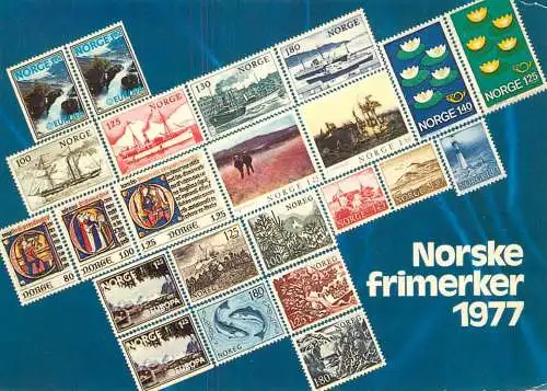 Navigation sailing vessels & boats themed postcard Norske frimerker 1977
