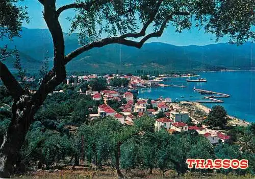 Navigation sailing vessels & boats themed postcard Thassos harbour