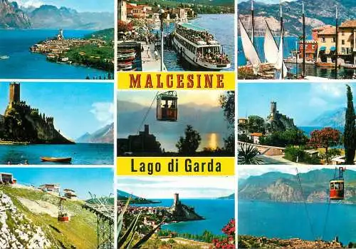 Navigation sailing vessels & boats themed postcard Lago di Garda Malcesine pleasure cruise