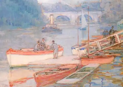 Navigation sailing vessels & boats themed postcard Thames at Richmond painting