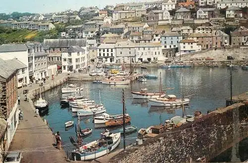 Navigation sailing vessels & boats themed postcard Cornwall Mevagissey harbour