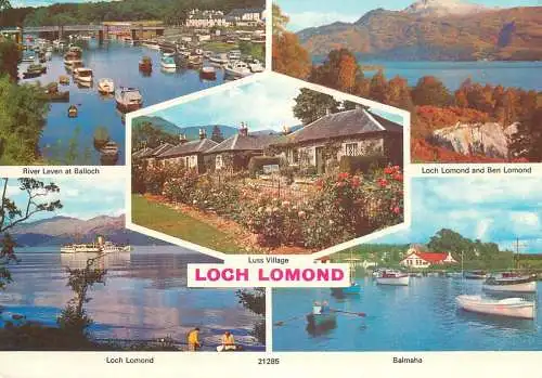 Navigation sailing vessels & boats themed postcard Loch Lomond small chanel vessels