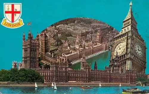 Navigation sailing vessels & boats themed postcard London Parliament