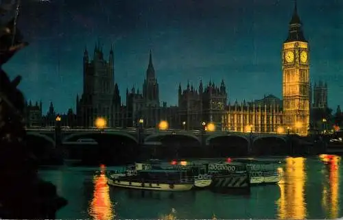 Navigation sailing vessels & boats themed postcard London Parliament and Thames