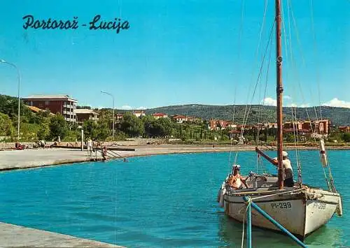 Navigation sailing vessels & boats themed postcard Portoroz Lucija