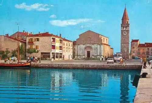 Navigation sailing vessels & boats themed postcard Umag Croatia