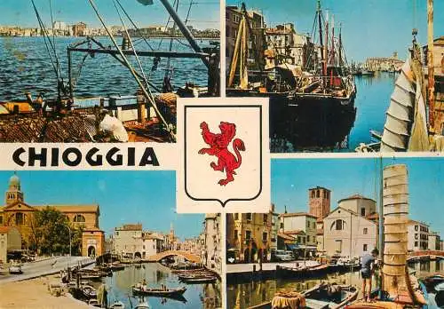 Navigation sailing vessels & boats themed postcard Chioggia coat of arms
