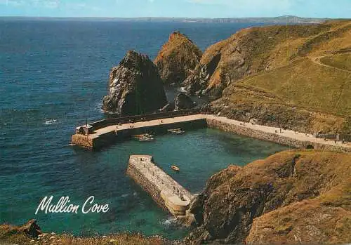 Navigation sailing vessels & boats themed postcard Mullion Cove harbour