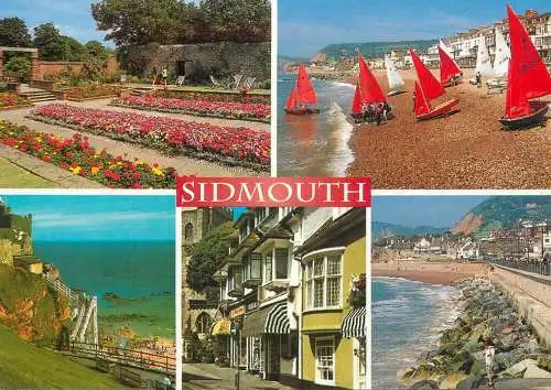 Navigation sailing vessels & boats themed postcard Sidmouth beach