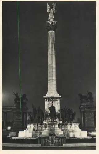 Hungary Budapest Millennium Denkmal by night