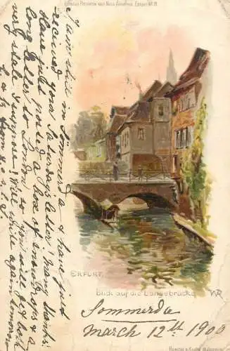 Germany Erfurt Blick auf die Langebrucke