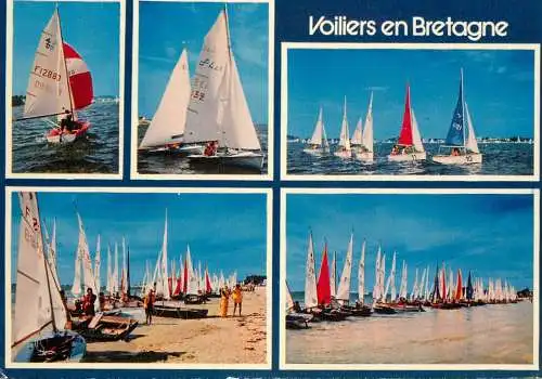 Navigation sailing vessels & boats themed postcard Voiliers en Bretagne