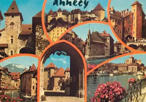 Navigation sailing vessels & boats themed postcard Annecy harbour