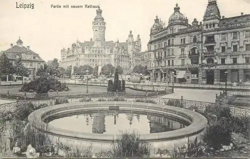 Germany Leipzig Partie mit neue Rathaus