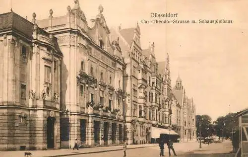 Germany Dusseldorf Carl Theodor Strasse mit Schauspielhaus