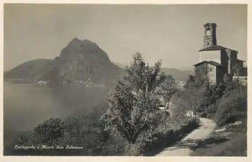 Postcard Switzerland Castagnola e Monte San Salvatore