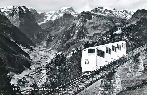 Postcard Switzerland Braunwaldbahn mit Todikette