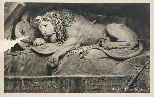 Postcard Switzerland Luzern Lowendenkmal