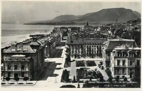 Postcard Switzerland Neuchatel l' ecole de commerce