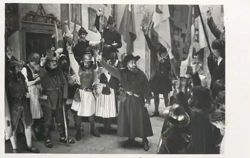 Postcard Switzerland theatre scene play actors