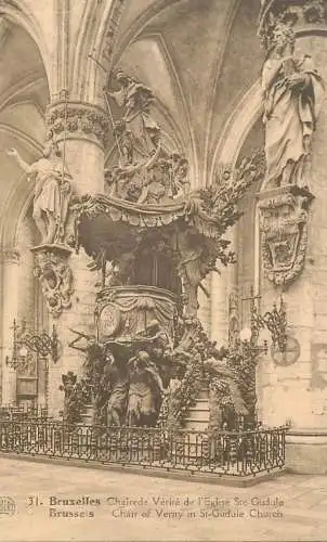 Belgique cpa Bruxelles chair of Verity in St. Gudule church