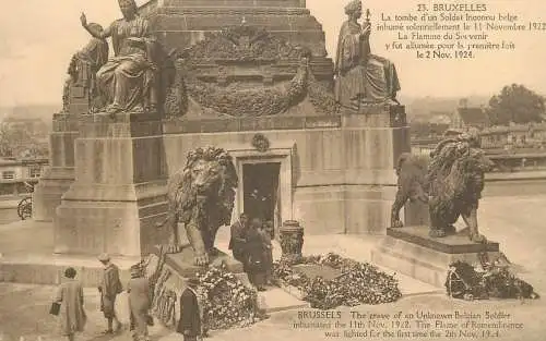Belgique cpa Bruxelles unknown soldier tomb