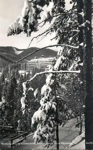 Postcard Austria Wintersportplatz Semmering Grand Hotel Panhans