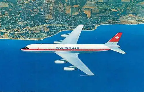 Postcard Switzerland Swiss air airplane