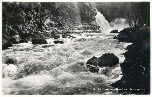 Postcard Switzerland la chute du Doubs et les rapides