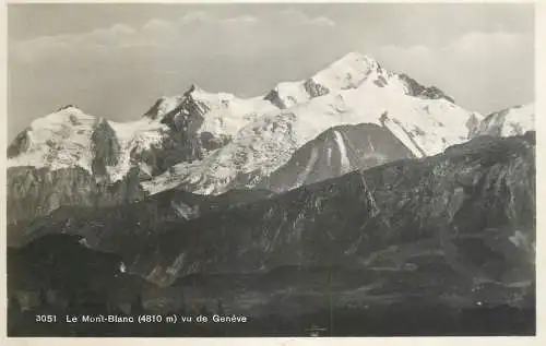 Postcard Switzerland le Mont Blanc vu de Geneve