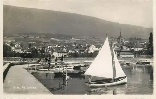 Postcard Switzerland St. Blaise sailing vessel