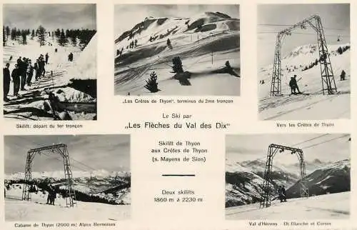 Postcard Switzerland le ski par Les Fleches du Val des Dix