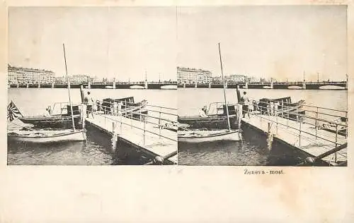 Vintage stereographic card Geneve