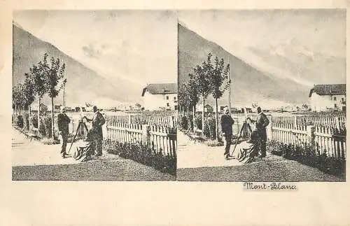Vintage stereographic card Mont-Blanc