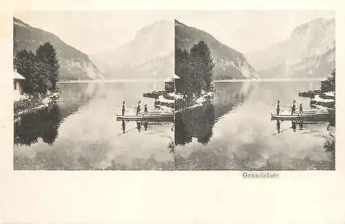 Vintage stereographic card Grundelsee