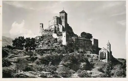 Postcard Switzerland Sion le chateau de Valerie
