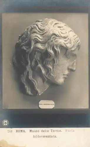 Postcard Sculptures Rome museo delle Terme Furia addormentata